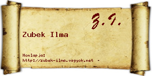 Zubek Ilma névjegykártya